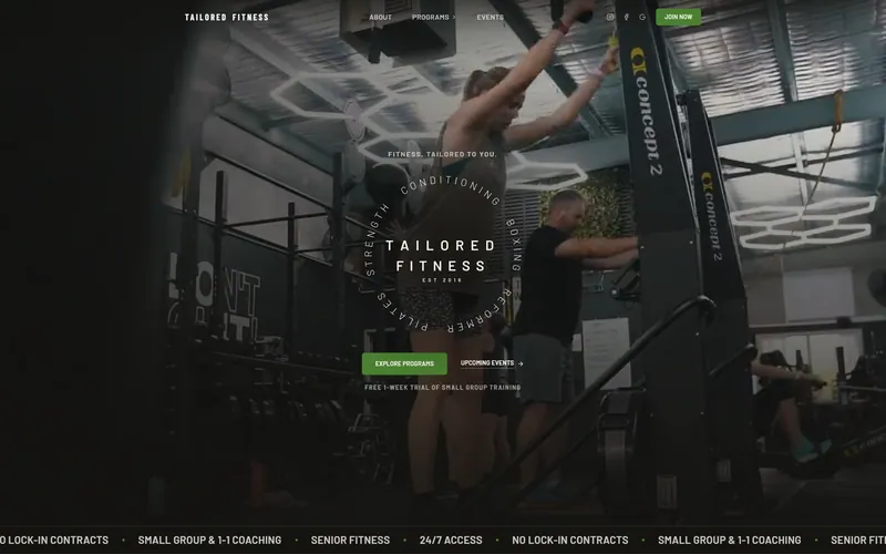 Tailored Fitness hero section